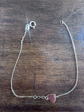 14K Delicate Gold Heart Chain Bracelet - Women Jewelry